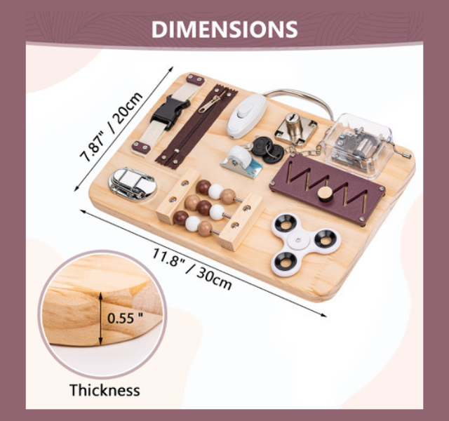 WOODEN FIDGET BUSY BOARD